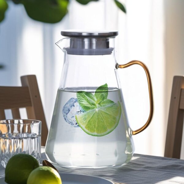 PAÇİ 1500 ML Metal Kapaklı Altın Kulplu Cam Sürahi