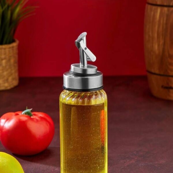 Cooker 300 ml Cam Yağdanlık Şeffaf Akıtmaz Başlıklı