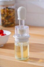 Acar Harlow Cam Silikon Hazneli Fırçalı Yağdanlık 180 ml Şeffaf