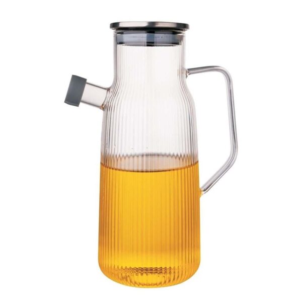 Mien GLA-07 Metal Kapaklı Oluklu Cam Yağdanlık 1000 ml