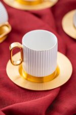 ACAR Aurora 6 Kişilik Porselen Kahve Fincanı Takımı - 90 ml - Görsel 2