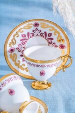 ACAR Kleodora 6 Kişilik Porselen Kahve Fincan Takımı, 90 ml, Gold Detaylı - Görsel 2