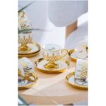 Acar Leoni 6 Kişilik Gold Detaylı Kahve Fincan Takımı 90 ml - Görsel 2