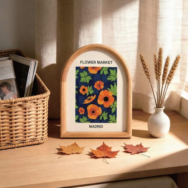 Mien Chessy Masif Ahşap Kemer Çerçeve 20x25 cm - Naturel Ahşap Dekoratif Fotoğraf Çerçevesi
