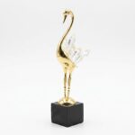 Kristal Kanatlı Gold Kuğu Biblo | Lüks Dekoratif Masaüstü Obje - Z-BİR AVM
