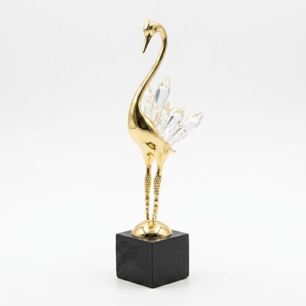 Kristal Kanatlı Gold Kuğu Biblo | Lüks Dekoratif Masaüstü Obje - Z-BİR AVM