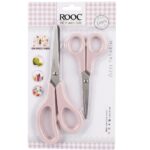 ROOC MKS5 2'li Çok Amaçlı Makas Seti Pastel Pembe - Görsel 2
