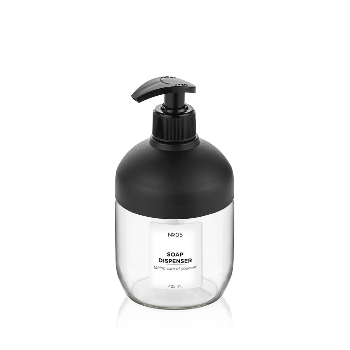 Clary No 05 425 ml Şeffaf Cam Sıvı Sabunluk - Görsel 2