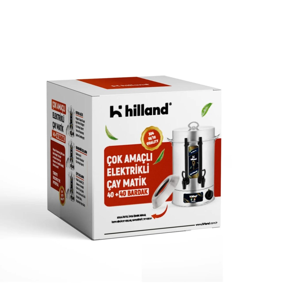 Hilland 40+40 Bardak Kapasiteli 304 Kalite Elektrikli Çay Makinesi - Görsel 2