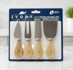 IVORY 4 Parça Bambu Saplı Peynir Bıçağı ve Servis Seti - Görsel 2
