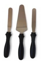 BYCOMO 3'lü Paslanmaz Çelik Pasta Spatulası ve Servis Seti, Siyah Saplı - Görsel 2