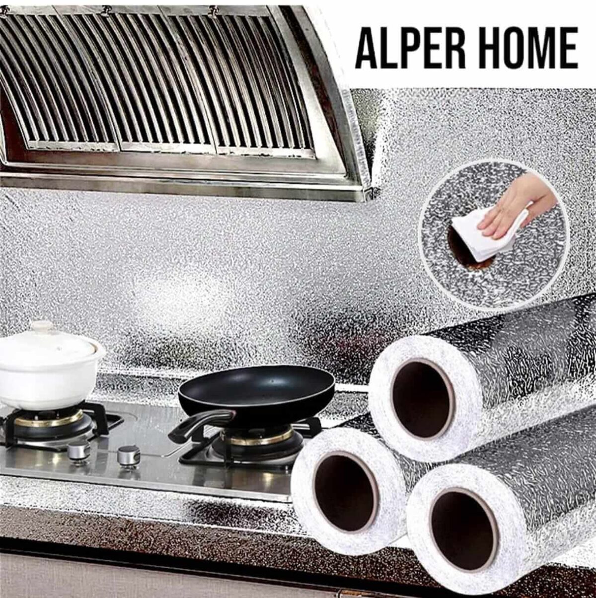 Alper Home Kendinden Yapışkanlı Mutfak Folyo Koruyucu 60 cm x 200 cm - Görsel 2
