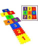 9 Parça Rakamlı Eğitici Çocuk Oyun Matı ve Seksek Puzzle Yer Karosu - Görsel 2
