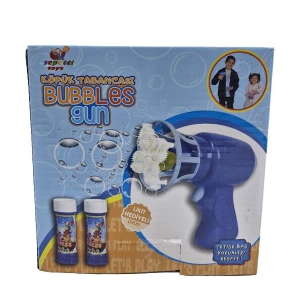 Sepetci Toys Pilli Mavi Baloncuk Köpük Tabancası ve 2 Adet Solüsyon Seti