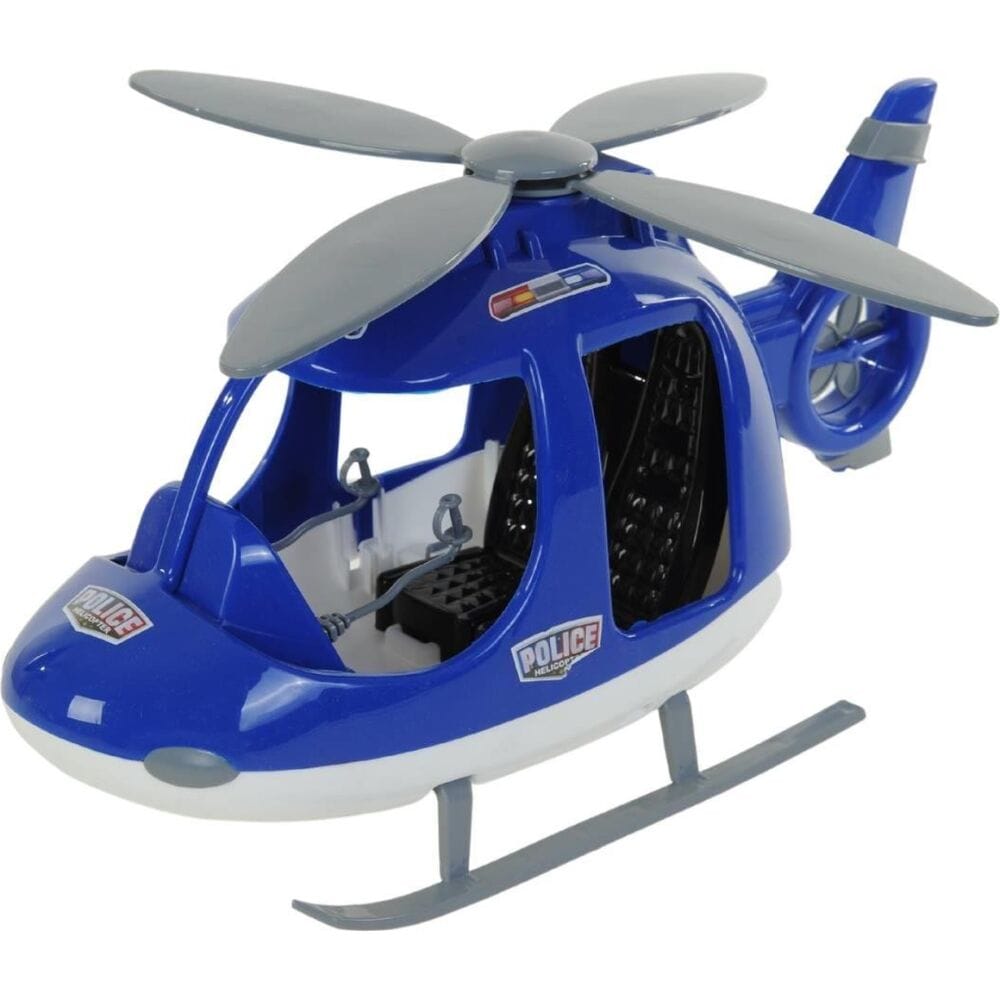 image1-2781 Dev Boy Mavi Beyaz Polis Helikopteri Oyuncak - Görsel 1