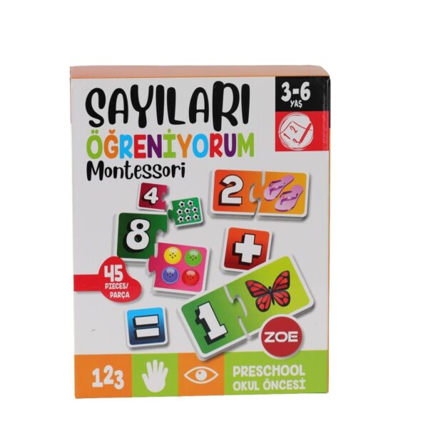 ZOE Montessori Sayıları Öğreniyorum 45 Parça Eğitici Puzzle 3-6 Yaş