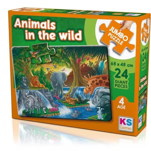 KS Games Animals in the Wild 24 Parça Jumbo Puzzle 4+ Yaş