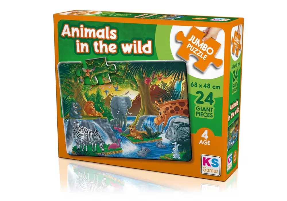 image1-2821 KS Games Animals in the Wild 24 Parça Jumbo Puzzle 4+ Yaş - Görsel 1