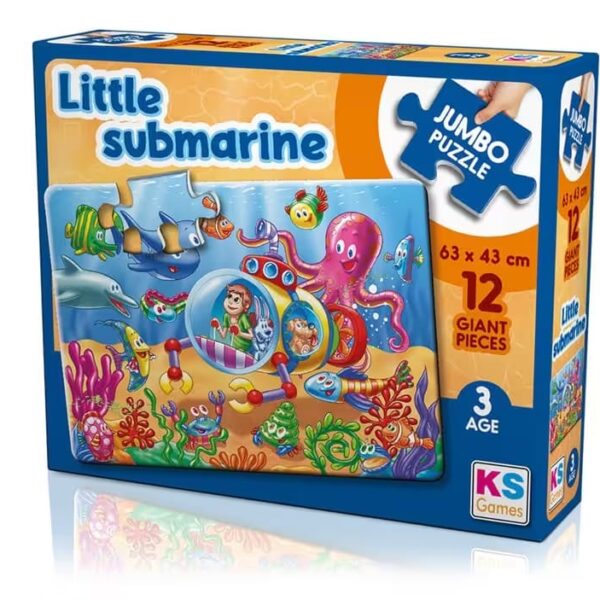 KS Games Little Submarine 12 Parça Jumbo Çocuk Puzzle 63x43 cm