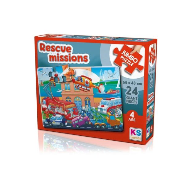 Ks Games Rescue Missions 24 Parça Jumbo Puzzle 68x48 cm