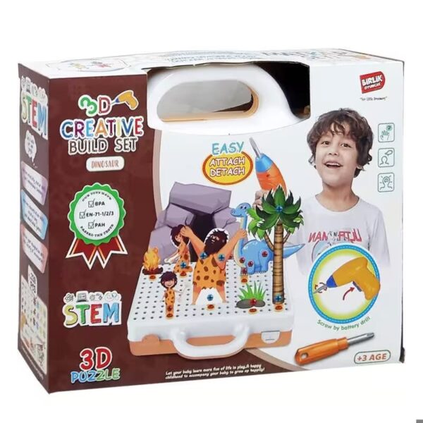 Birlik Oyuncak 3D Creative Build Set Dinozor Temalı Sök Tak Matkaplı Yapı Oyuncakları