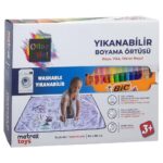 Matrax Yıkanabilir Boyama Örtüsü ve 12'li Boya Kalemi Seti 100x150 cm