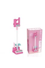 Clean Time Pilli Pembe Oyuncak Süpürge Temizlik Seti