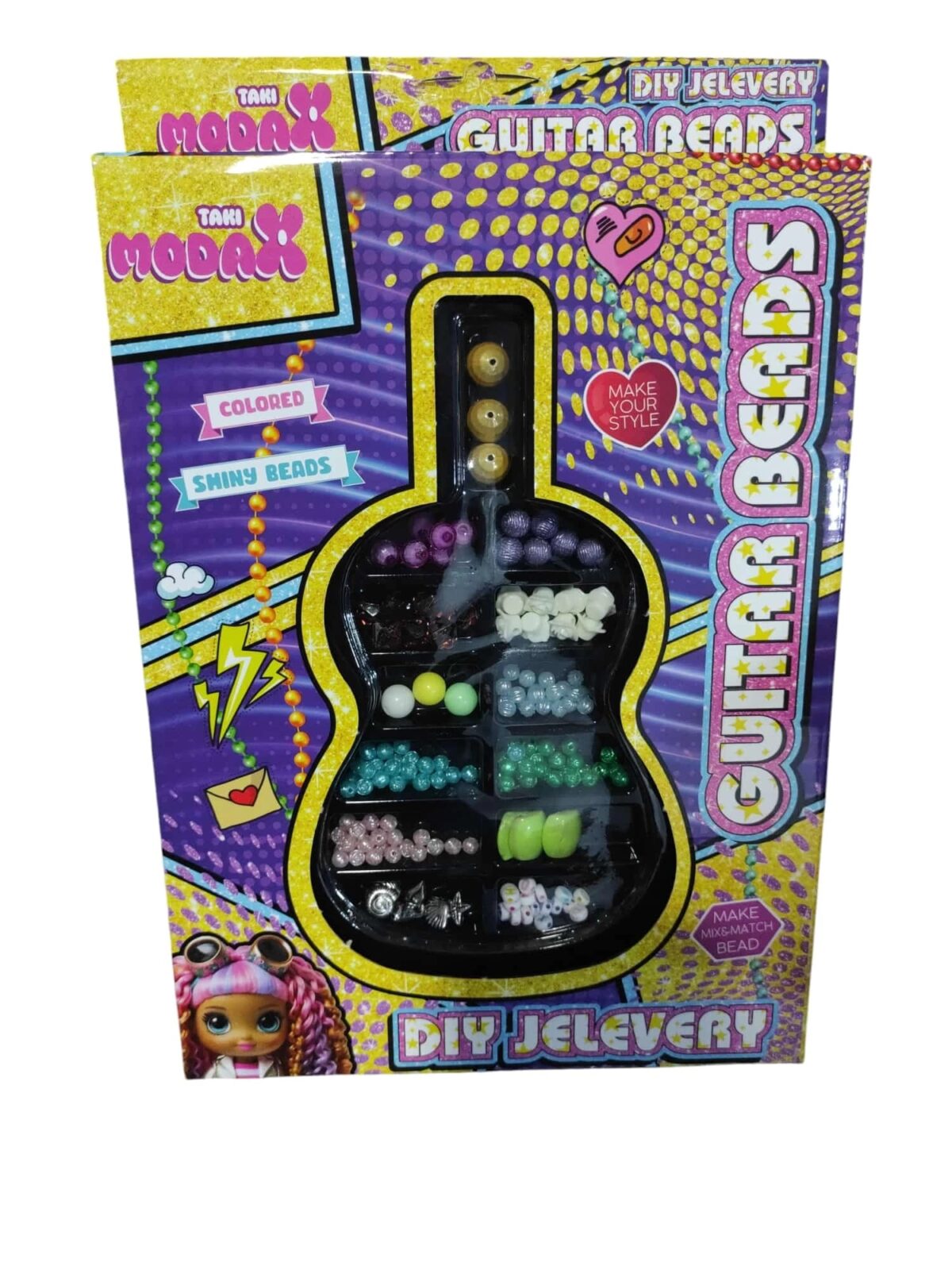 Taki Moda DIY Gitar Şeklinde Boncuk Takı Tasarım Seti - Görsel 2