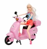 King Toys Beauty Pembe Scooterlı Oyuncak Bebek Seti - Görsel 2