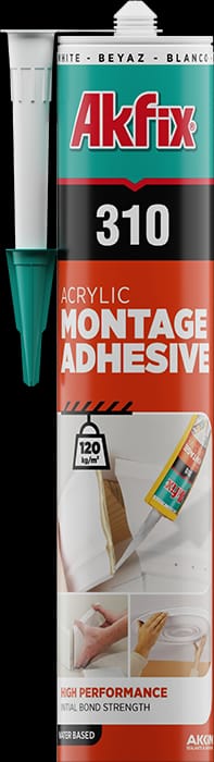 image1-3082 Akfix 310 Akrilik Montaj Yapıştırıcı 310 ml Beyaz - Görsel 1