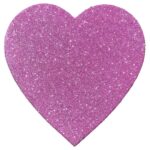 10'lu Yapışkanlı Simli EVA Kalp Süs Pembe 8 cm - Görsel 2
