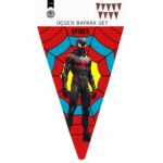 KikJoy Spider Miles Morales Temalı Üçgen Flama Bayrak Seti 240 cm 9 Parça - Görsel 2