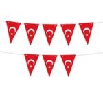 Ay Yıldızlı Kırmızı Üçgen Flama Süsleme Seti - Görsel 2