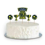 Champion Temalı İyiki Doğdun Cupcake ve Pasta Süsü Sarı Lacivert 5 Parça - Görsel 2