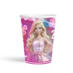 Barbie Baskılı 8'li Karton Bardak 8 oz - Görsel 2