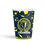 Champion Futbol Temalı Sarı Lacivert Karton Bardak - Görsel 2