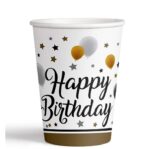 Kika Milestone Happy Birthday Desenli Karton Bardak 8oz 8'li - Görsel 2
