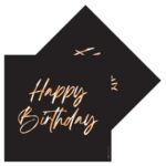 Luxury Happy Birthday Peçete 33x33 cm 16'lı Siyah - Görsel 2