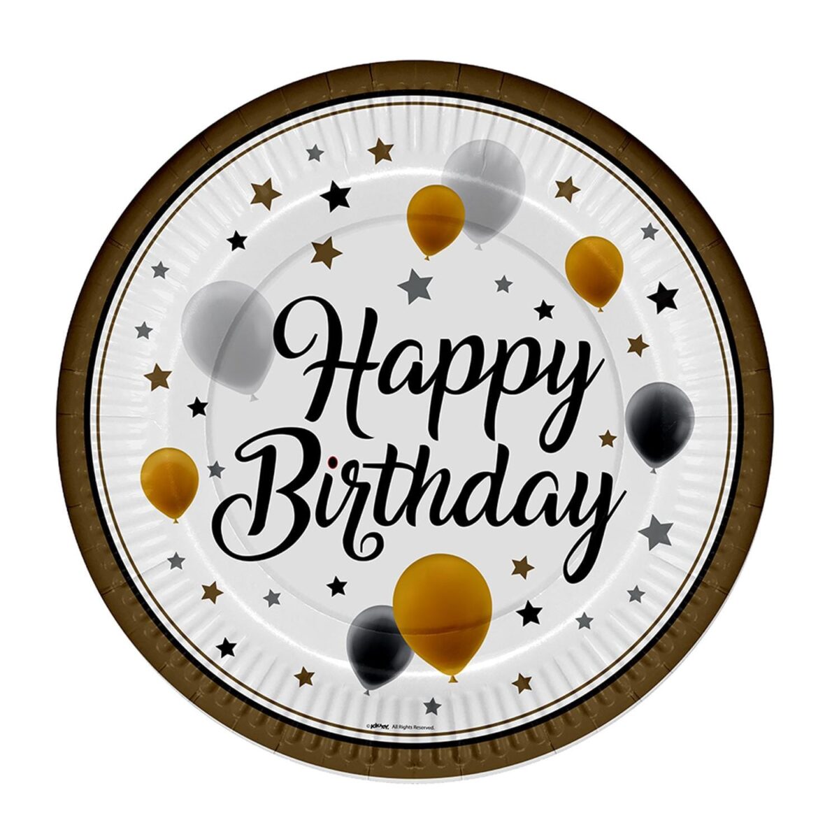 Happy Birthday Baskılı Karton Tabak 23 cm 8'li - Görsel 2