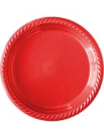 Kullan At Kırmızı Plastik Tabak 22 cm 24 Adet - Görsel 2
