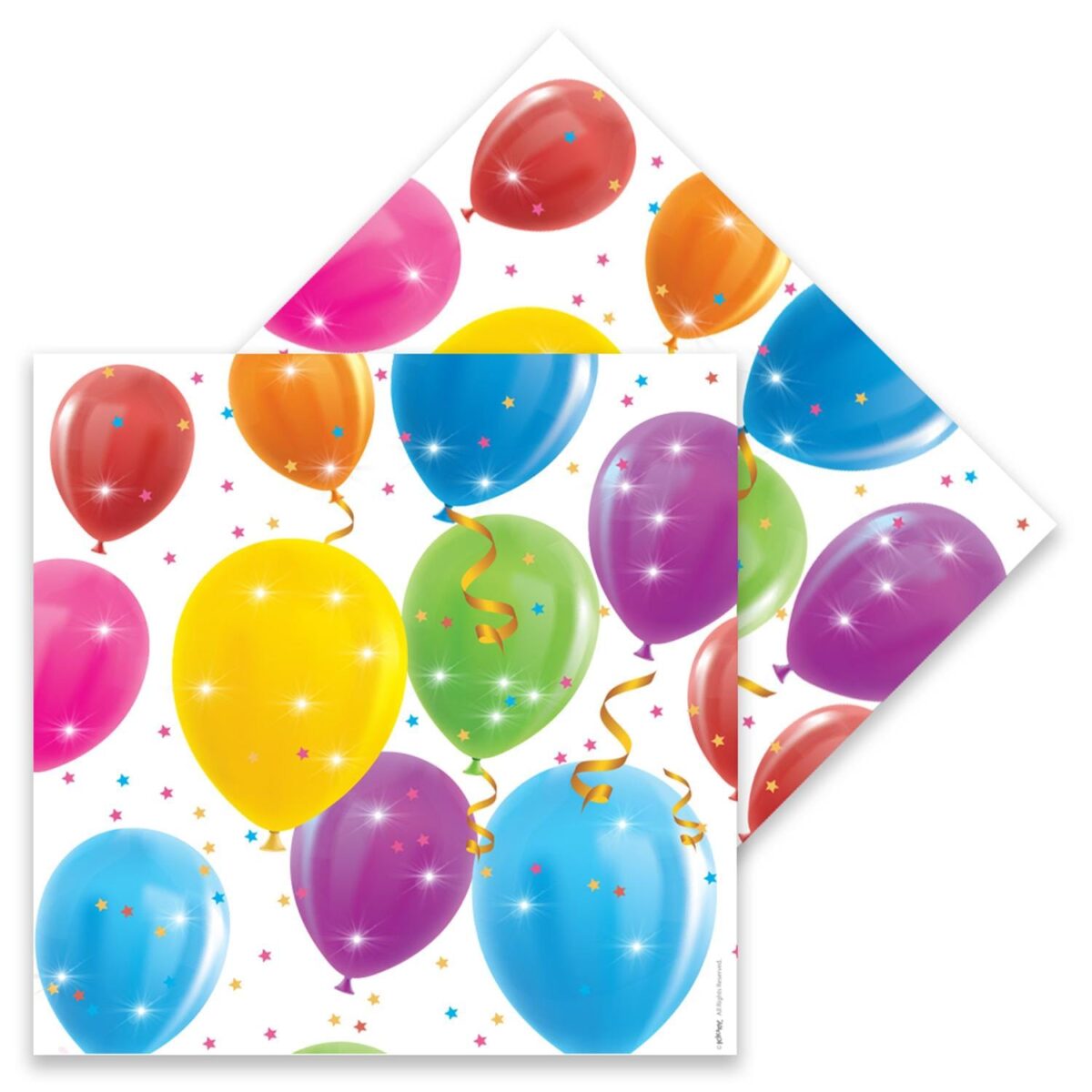 Sparkling Balloons Temalı 16'lı Kağıt Parti Peçetesi - Görsel 2