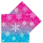 Snowflakes Desenli Pembe-Mavi Kağıt Peçete - Görsel 2