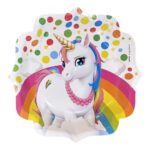 Rainbow Unicorn Desenli Karton Tabak 23 cm 8'li Paket - Görsel 2