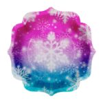 Snowflakes Desenli Karton Tabak 23 cm 8'li Paket - Görsel 2