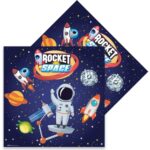 Rocket Space Desenli Kağıt Peçete 33x33 cm 16'lı - Görsel 2