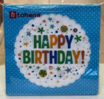 Tohana Happy Birthday Mavi Puantiyeli Kağıt Peçete 33x33 cm 20'li - Görsel 2