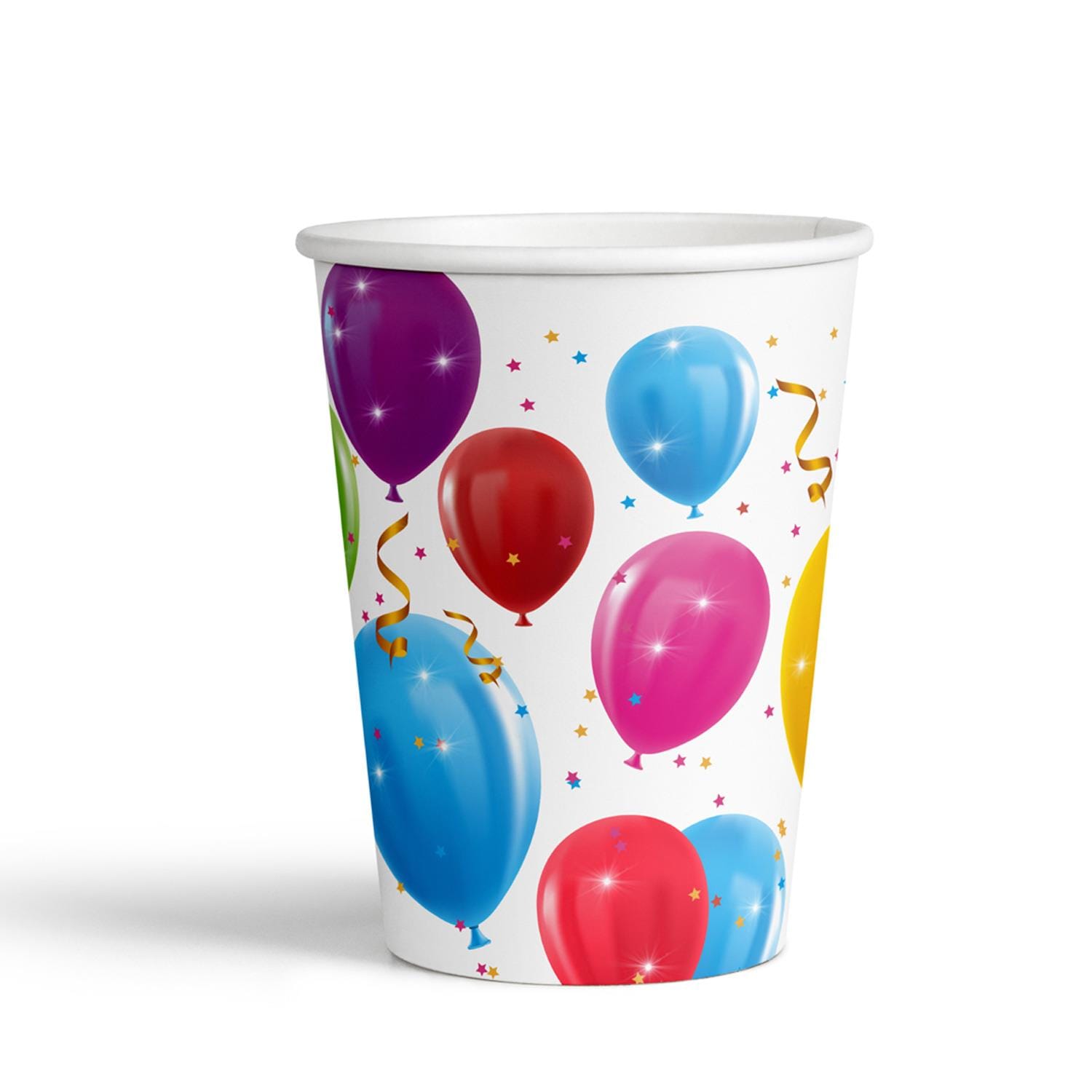 image1-3412 Sparkling Balloons Desenli Karton Bardak - Görsel 1