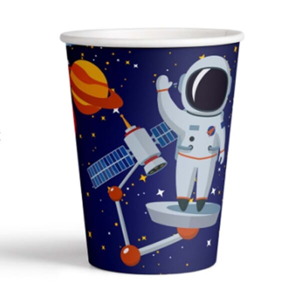 Kika Rocket Space Tasarımlı 8'li Karton Bardak