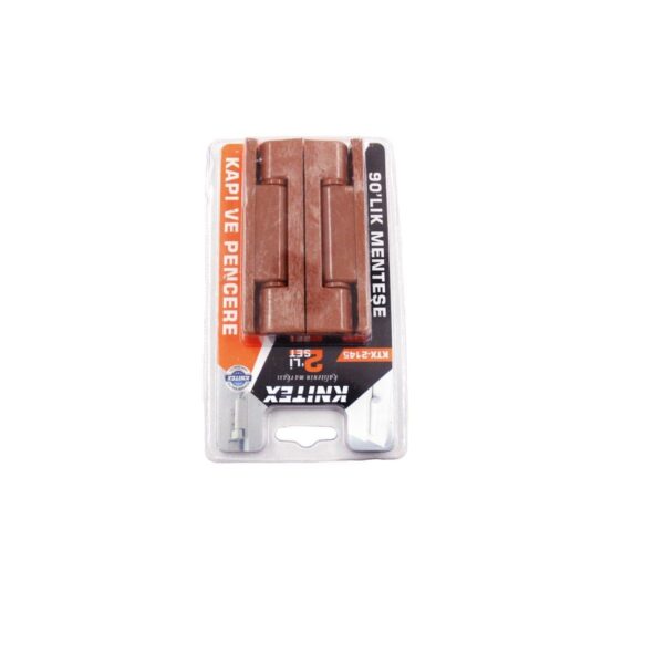 Knitex 90 Derece PVC Kapı ve Pencere Menteşesi Kahve 2'li Set KTX-2145
