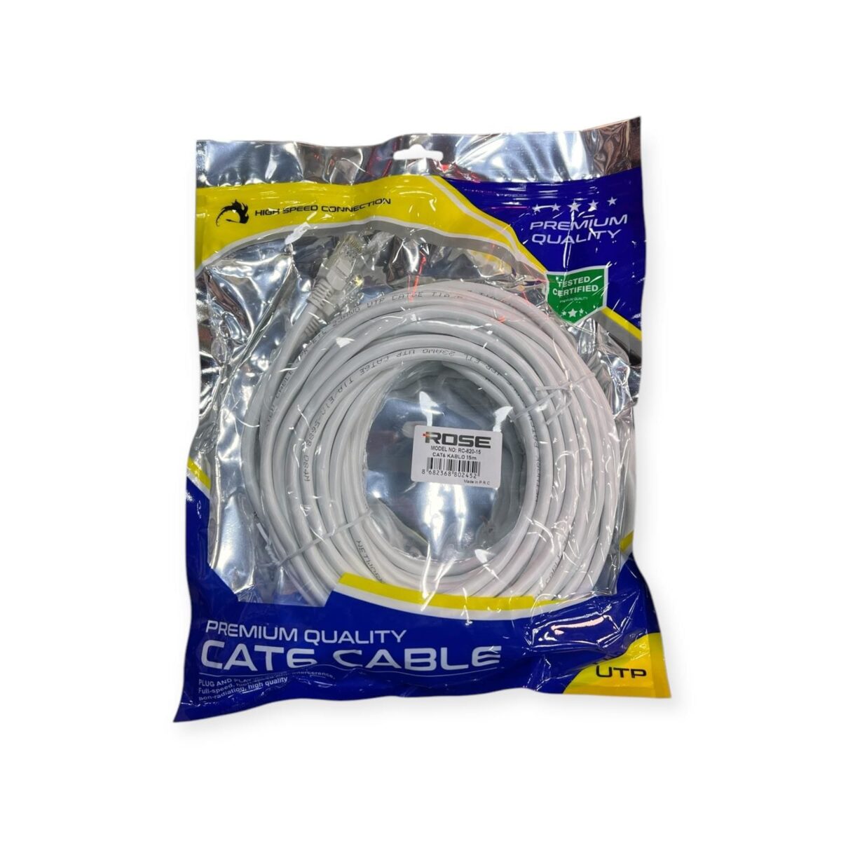 ROSE RC-820 15 Metre CAT6 Ethernet İnternet Kablosu Beyaz - Görsel 2
